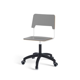 Como stol FSC gas (høj) hjul stor sæde hvidt stel