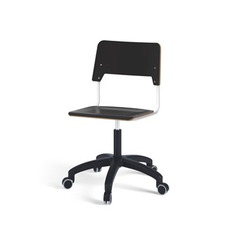 Como stol FSC gas (høj) hjul stor sæde hvidt stel