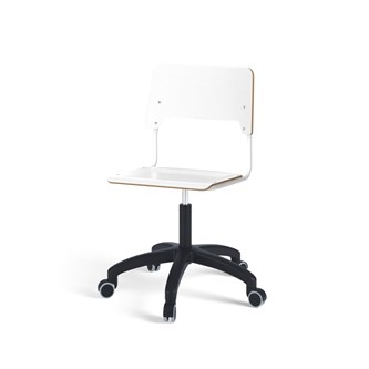 Como stol FSC gas (høj) hjul stor sæde hvidt stel