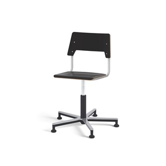 Como stol FSC gas (høj) alu glidefod mellem sæde sølvstel