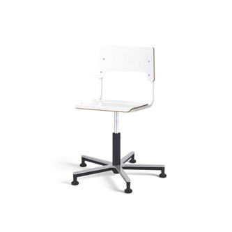 Como stol FSC gas (lav) alu glidefod mellem sæde hvidt stel