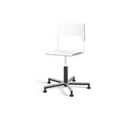 Como stol FSC gas (lav) alu glidefod mellem sæde hvidt stel