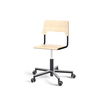 Como stol FSC gas (lav) alu hjul mellem sæde sort stel