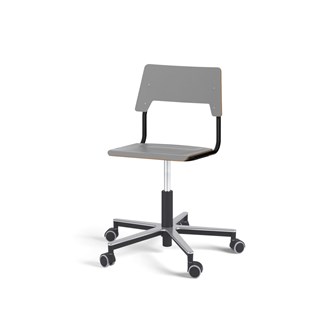 Como stol FSC gas (lav) alu hjul mellem sæde sort stel