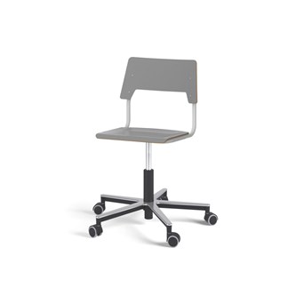 Como stol FSC gas (høj) alu hjul mellem sæde sølvstel