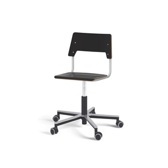 Como stol FSC gas (høj) alu hjul mellem sæde sølvstel