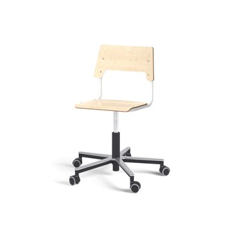 Como stol FSC gas (lav) alu hjul mellem sæde hvidt stel