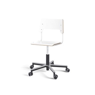 Como stol FSC gas (lav) alu hjul mellem sæde hvidt stel