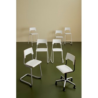 Como stol FSC gas (lav) glidefod mellem sæde sort stel