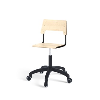 Como stol FSC gas (høj) hjul mellem sæde sort stel