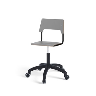 Como stol FSC gas (høj) hjul mellem sæde sort stel