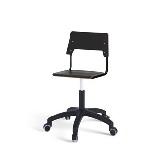 Como stol FSC gas (høj) hjul mellem sæde sort stel