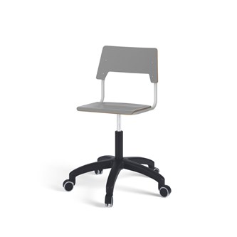 Como stol FSC gas (høj) hjul mellem sæde sølvstel