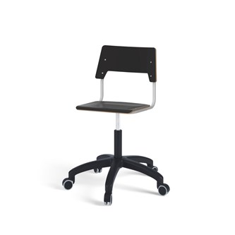 Como stol FSC gas (høj) hjul mellem sæde sølvstel