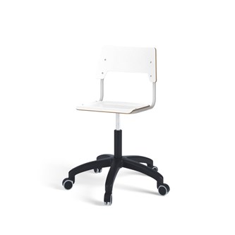 Como stol FSC gas (høj) hjul mellem sæde sølvstel