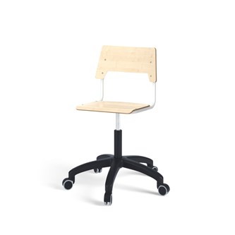 Como stol FSC gas (høj) hjul mellem sæde hvidt stel