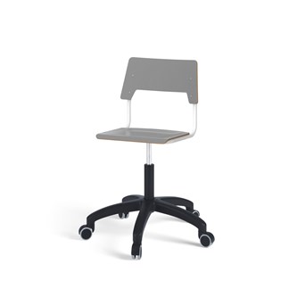 Como stol FSC gas (høj) hjul mellem sæde hvidt stel