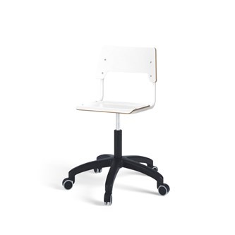 Como stol FSC gas (høj) hjul mellem sæde hvidt stel