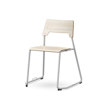 Como stol medestel sh 45 cm m/kobling stort sæde sølv stel