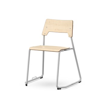 Como stol medestel sh 45 cm m/kobling stort sæde sølv stel