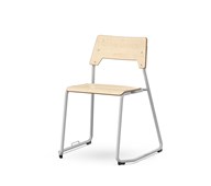 Como stol medestel sh 45 cm m/kobling stort sæde sølv stel
