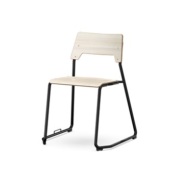 Como stol medestel sh 45 cm m/kobling stort sæde sort stel