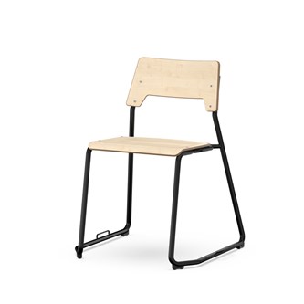 Como stol medestel sh 45 cm m/kobling stort sæde sort stel
