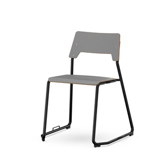 Como stol medestel sh 45 cm m/kobling stort sæde sort stel