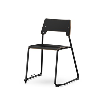 Como stol medestel sh 45 cm m/kobling stort sæde sort stel