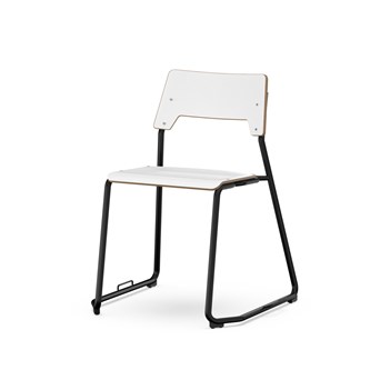 Como stol medestel sh 45 cm m/kobling stort sæde sort stel