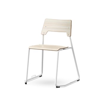 Como stol medestel sh 45 cm m/kobling stort sæde hvidt stel