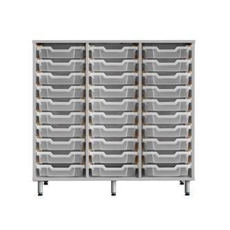 Svea opbevaring H100 lysegrå små Gratnells bakker