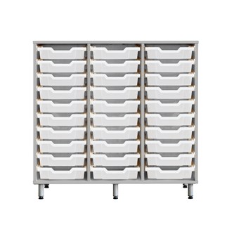 Svea opbevaring H100 lysegrå små Gratnells bakker