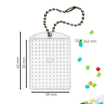 Pixel nøglevedhæng m/perleplade 10 stk.