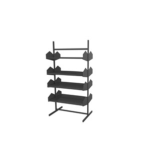 Wille bibliotek fritstående med metalhylder, 90 cm