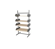Wille bibliotek fritstående med træhylder, 90 cm
