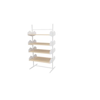 Wille bibliotek fritstående med træhylder, 90 cm