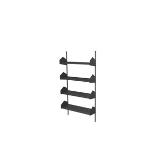 Wille bibliotek vægmonteret med metalhylder, 90 cm