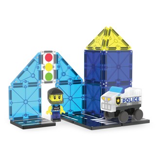 Magna-Tiles Politibil med figur 20 dele