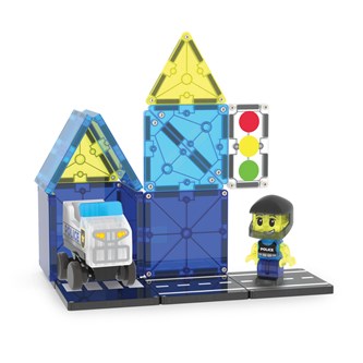 Magna-Tiles Politibil med figur 20 dele