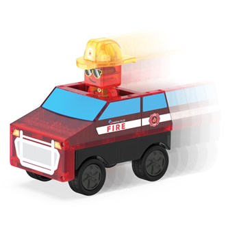 Magna-Tiles Brandbil med pullback og figur 27 dele