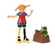 Pippi Langstrømpe figursæt: Pippi Langstrømpe med kuffert og Hr. Nilsson
