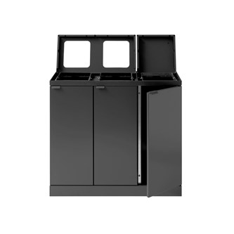 Bica basic 3-rums affaldssortering med og uden låg 2x45 l
