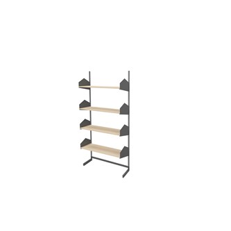 Wille bibliotek L-stativ med træhylder, 90 cm