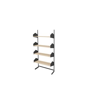 Wille bibliotek L-stativ med træhylder, 90 cm