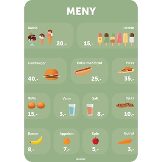 Udendørstavle Menu NO unik