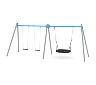 SWING gynge med 3 flade sæder inkl. fuglerede, høj model ST0594