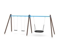 SWING gynge med 3 flade sæder inkl. Fuglerede, høj model WD0594