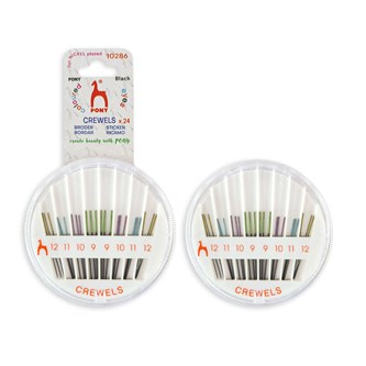 Broderinåle nikkelfri, mix str. 9-12, 24 stk.