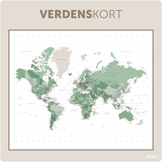 Læringstavle - verdenskort 120x120